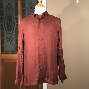 ASOS Regular Fit Viscose Button-Up w/Revere Collar